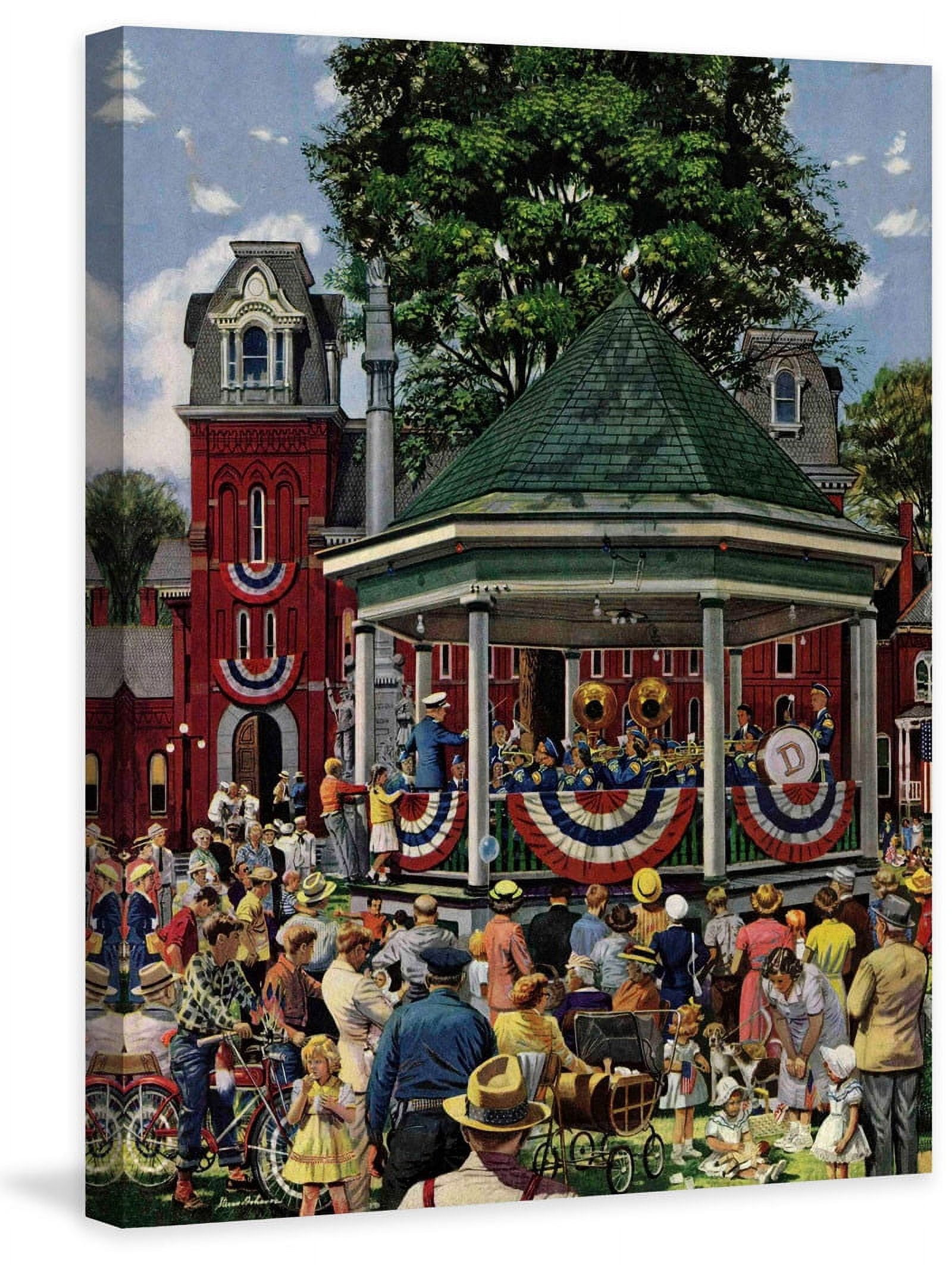 Marmont Hill "Patriotic Band Concert" by Stevan Dohanos Painting Print on Canvas