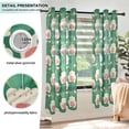 thumbnail image 4 of Green Leaf Flower Pattern Semi Sheer Curtains for Living Room Bedroom Set of 2 Insulated Window Drapes, 4 of 6