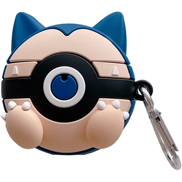 funda de pvc para auriculares xiaomi redmi buds 3 pro y xiaomi redmi airdots 3 pro, con un divertido diseño 3d de silicona y llavero: vista frontal centrada de funda multicolor en forma de personaje 3D, cuerpo redondo beige y azul, orejas puntiagudas azules, anillo negro circular en el cierre, patas delanteras salientes con detalles blancos y llavero metálico con gancho en el lateral; accesorio ideal como regalo para compañeros y amigos.