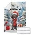thumbnail image 2 of Merry Christmas German Shorthaired Pointer Enjoys Woofmas Winter Xmas Holiday Cozy Fleece Blanket GSP Lover Dog Gift Warm Soft Throw Blanket - 02022, 2 of 5