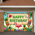 thumbnail image 5 of Tropical Theme Banner Flamingo Design Tropical Backdrop Tiki Mask Decor Floral Pattern Hawaiian Background for Birthday Party Hawaiian Celebration Summer Party, 5 of 9