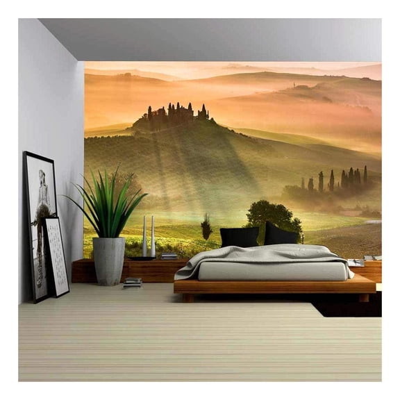 wall26 - Sunrise in Tuscany - Removable Wall Mural | Self-Adhesive Large Wallpaper - 100x144 inches