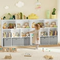 thumbnail image 4 of Kids Bookshelf, Caveen Kids Bookcase with 3 Movable Drawers, Wood Bookshelf Toy Storage Organizer for Kids Room, Gray, 4 of 10