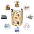 thumbnail image 6 of Balery Summer Travel Round Laundry Basket with Handles Waterproof Freestanding Laundry Hamper for Clothes Toys in the Dorm and Family-, 6 of 8
