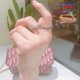 thumbnail image 4 of Silver ring, multi-tiered silver chain, shiny zirconia, 4 of 4