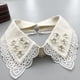 thumbnail image 5 of Yuarrent Cuello falso de camisa de poliéster que añade un toque de elegancia a cualquier atuendo Cuello falso de cola desmontable para mujer Tela de costura y artesanía, 5 of 6