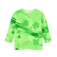 thumbnail image 5 of Posijego T-Shirt Filles Garçons Fête de la Saint-Patrick Manches 3/4 Col Rond Graphique Tee Ample Décontracté, 5 of 5