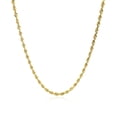 thumbnail image 2 of ARAIYA JEWELRY 10K Yellow Gold 2.54 mm Solid Diamond Cut Rope Chain 24'' for Women, 2 of 6