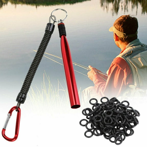SPRING PARK Wacky Rig Tool and 100 PCS Worm O-Rings,Wacky Ring Tool, Wacky Worm Kit for Senko Stick Soft Baits