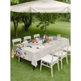 thumbnail image 3 of Outdoor Tablecloth with Umbrella Hole and Zipper, Boho Flowers Rectangle Table Cloth 60x102 Inch Waterproof Tablecloth, Abstract Ethnic Vintage Bohemian Floral Picnic Table Cover for Patio Camping, 3 of 7