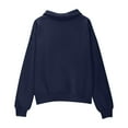 thumbnail image 4 of Bnwani Sweatshirt Girls Half Zip Winter Sweatshirt Plain Pullover, 4 of 8