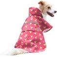 thumbnail image 1 of Large Dog Waterproof Adjustable Rain Poncho Lightweight Reflective Pink XXL, 1 of 6