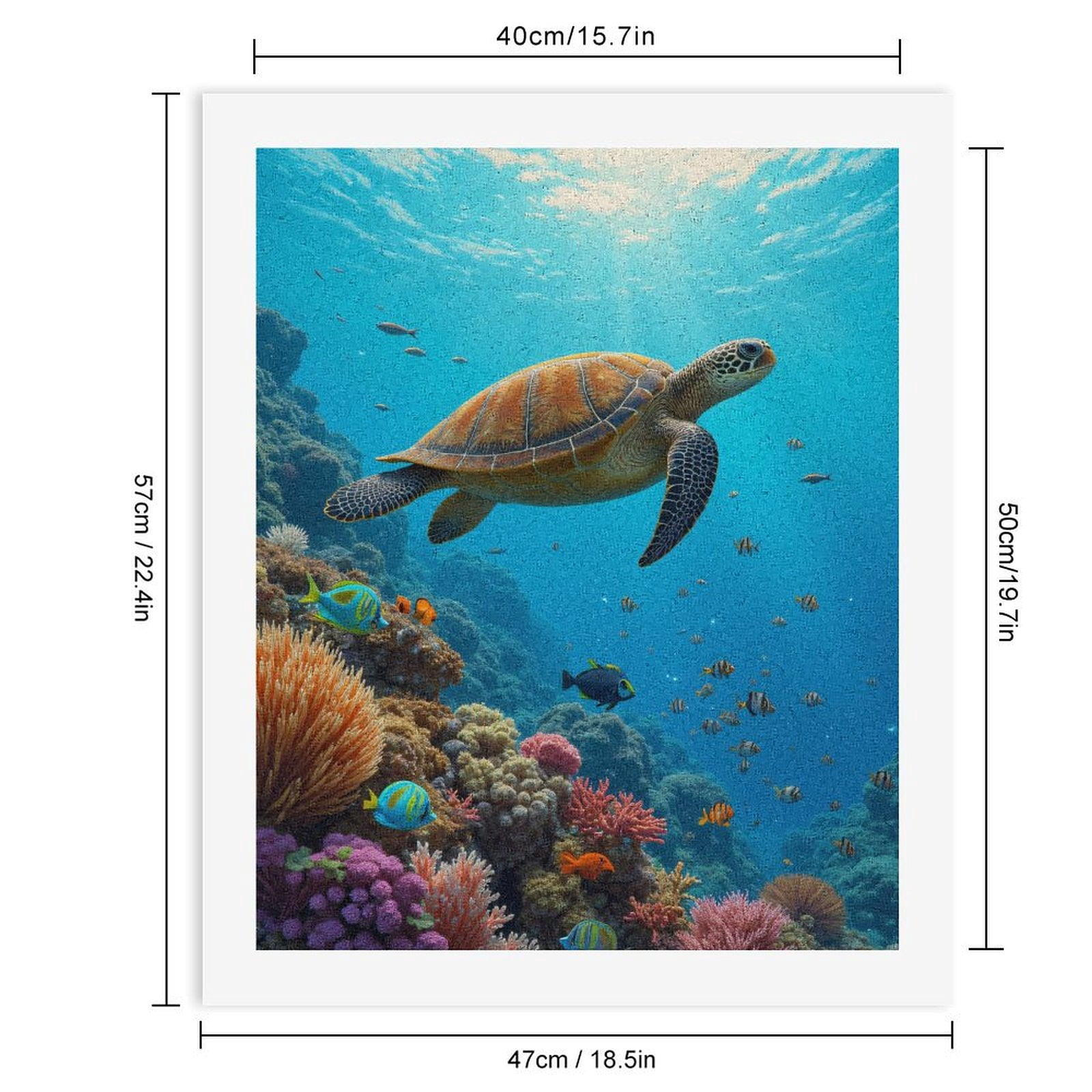 Paint by Numbers Kit for Adults, Underwater Sea Turtle Coral Reef Paint by Numbers, Easy Paint by Numbers Kit for Adults Beginner, DIY Adult Paint by Number Kits on Canvas, Home Decor