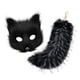 thumbnail image 2 of Máscara y cola de Therian para mujer, llavero de peluche con cola para club nocturno de carnaval Negro, 2 of 8