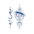 thumbnail image 1 of LUVCLS Tatuaje temporal de rosa con flores y palabras, bonito tatuaje de anime, tatuaje falso para mujeres, 1 of 7