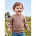 thumbnail image 5 of RUINIXCW Baby Boy Girl Pullover Sweatshirt Solid Color Crew Neck Fall Thickened Tops, 5 of 9