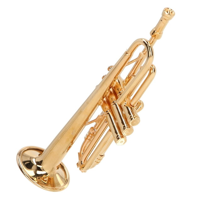 Mini Trumpet, Miniature Trumpet Ornament Gold Carefully Polished Brass Exquisite Oxidation Resistant High Simulation for Music Room