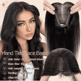 thumbnail image 2 of Benehair 100% Remy Human Hair Topper Clip In Top Lace Base Hairpiece For Thin Hair Toupee 8cm*10cm Small Topper Hairpiece Wiglet For Women US 6 inch, 2 of 12