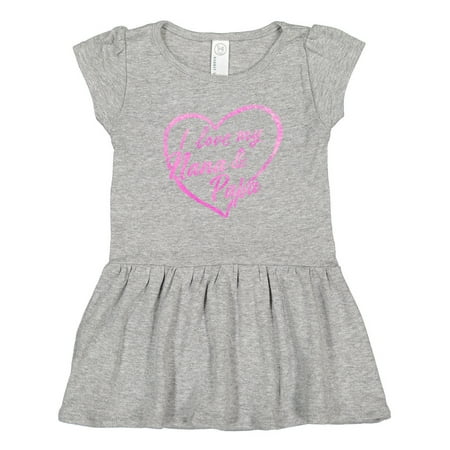 

Inktastic I Love My Nana and Papa in Pink Chalk Heart Gift Toddler Girl Dress