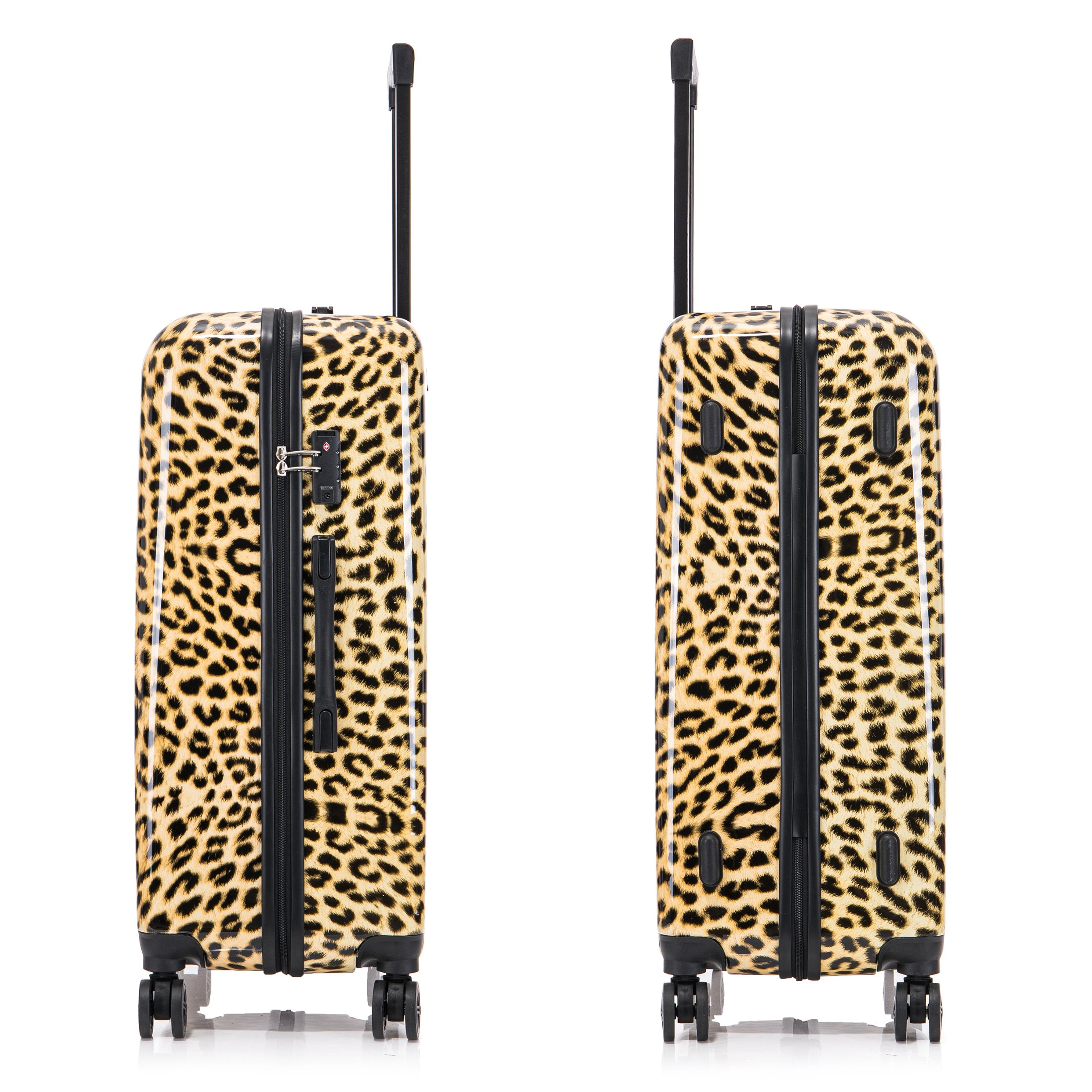 InUSA Print 28" Hardside Lightweight Luggage with Spinner Wheels, Handle and Trolley, Cheetah