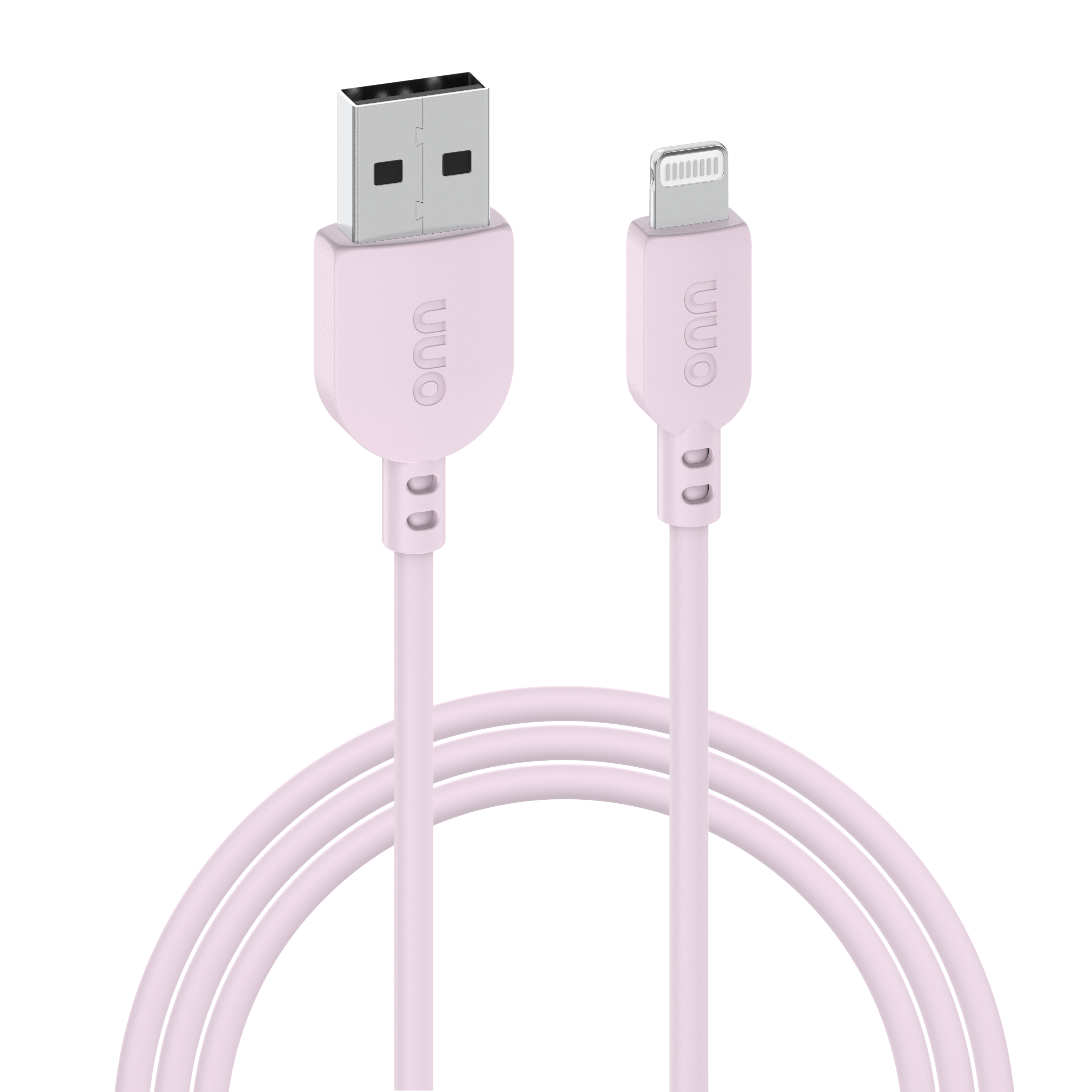 Onn Lightning to USB Charging & Data Cable, 3 Ft, Pink photo 3