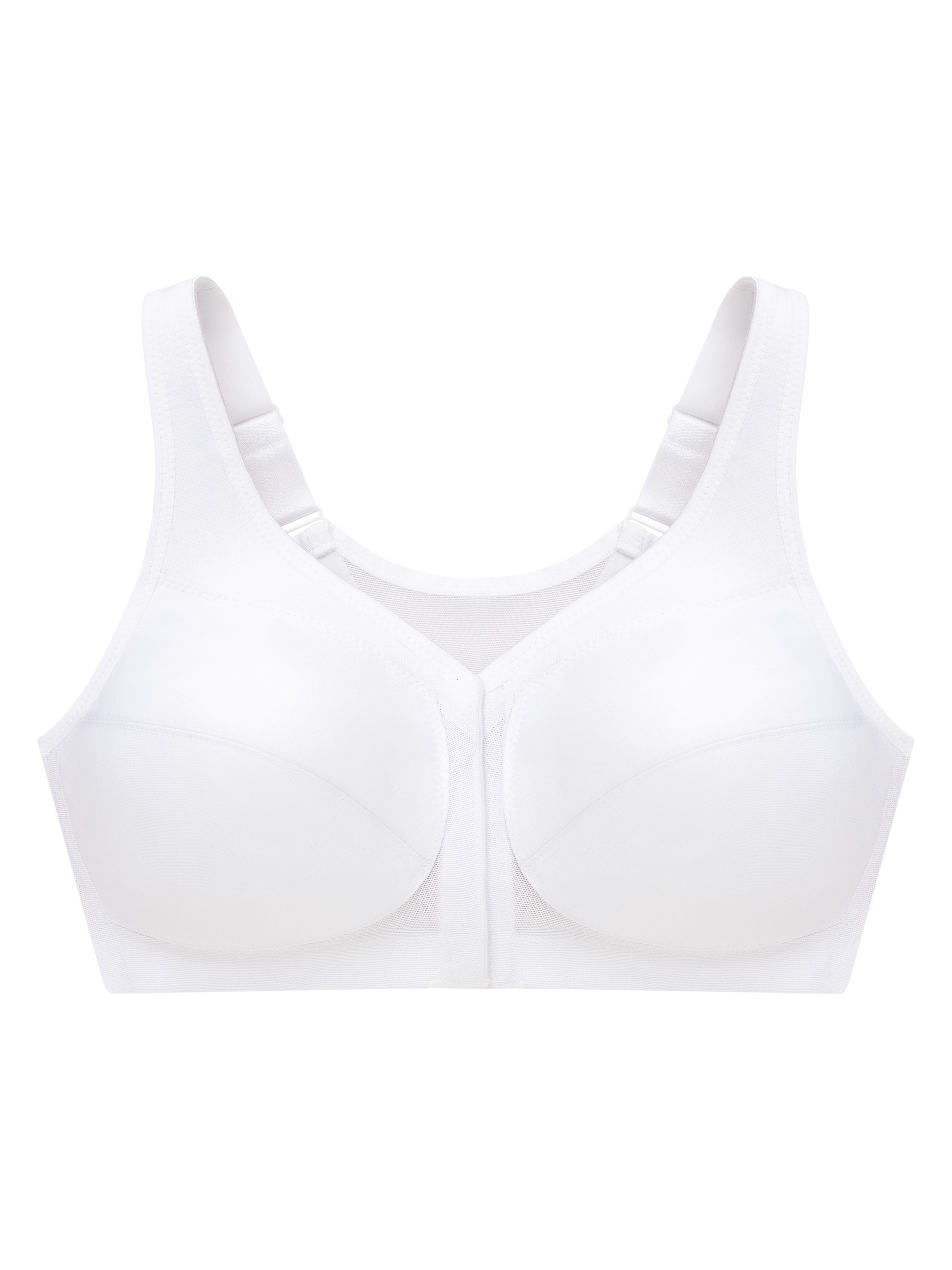 Glamorise Womens Magiclift Front-closure Posture Back Wirefree Bra 1265  White 56f : Target