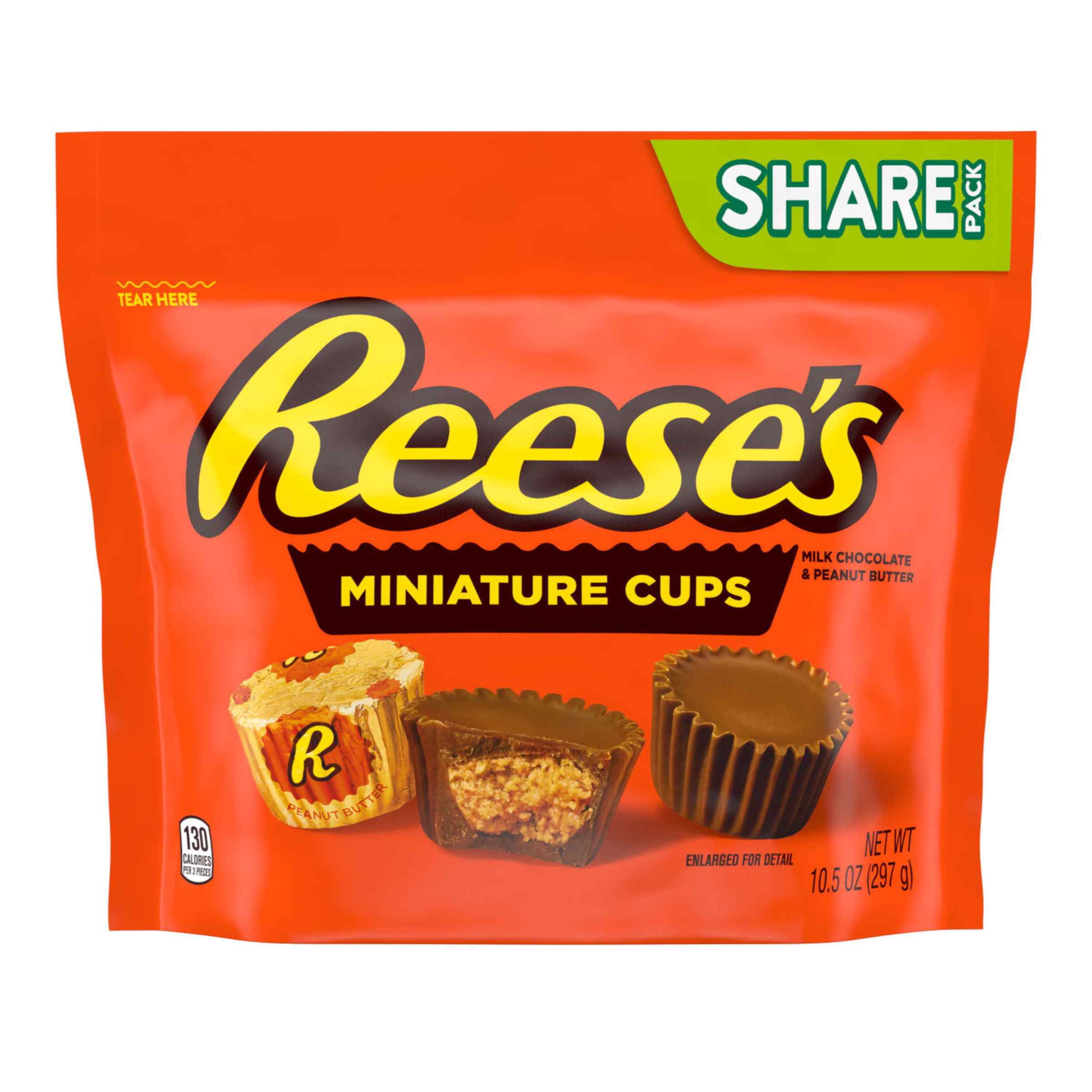 Reese's Miniatures Milk Chocolate Peanut Butter Cups Candy, Share Pack 10.5 oz - pack of 2