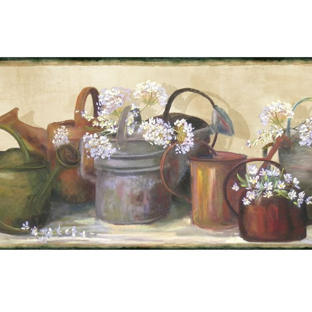 878451 Cottage Garden Wallpaper Border PUR44541b