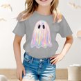 thumbnail image 2 of CUZIBR Girls Boys Toddler Halloween Tee Tops Stylish Ghost Funny Graphic Print Short Sleeve Round Neck T Shirt Party Tees For Unisex Kids Comfortable Basic Summer Fall Tshirts,A-Grey,10-11 Years, 2 of 4