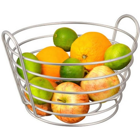 - Home Basics Satin Nickel Fruit Basket