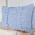 thumbnail image 2 of 2 Piece Ruched Ruffle Pattern Solid Light Blue European Pillow Shams, (European 20x20 Pillow Cover), 100% Egyptian Cotton, 800 Thread Count, European Size, 2 of 3