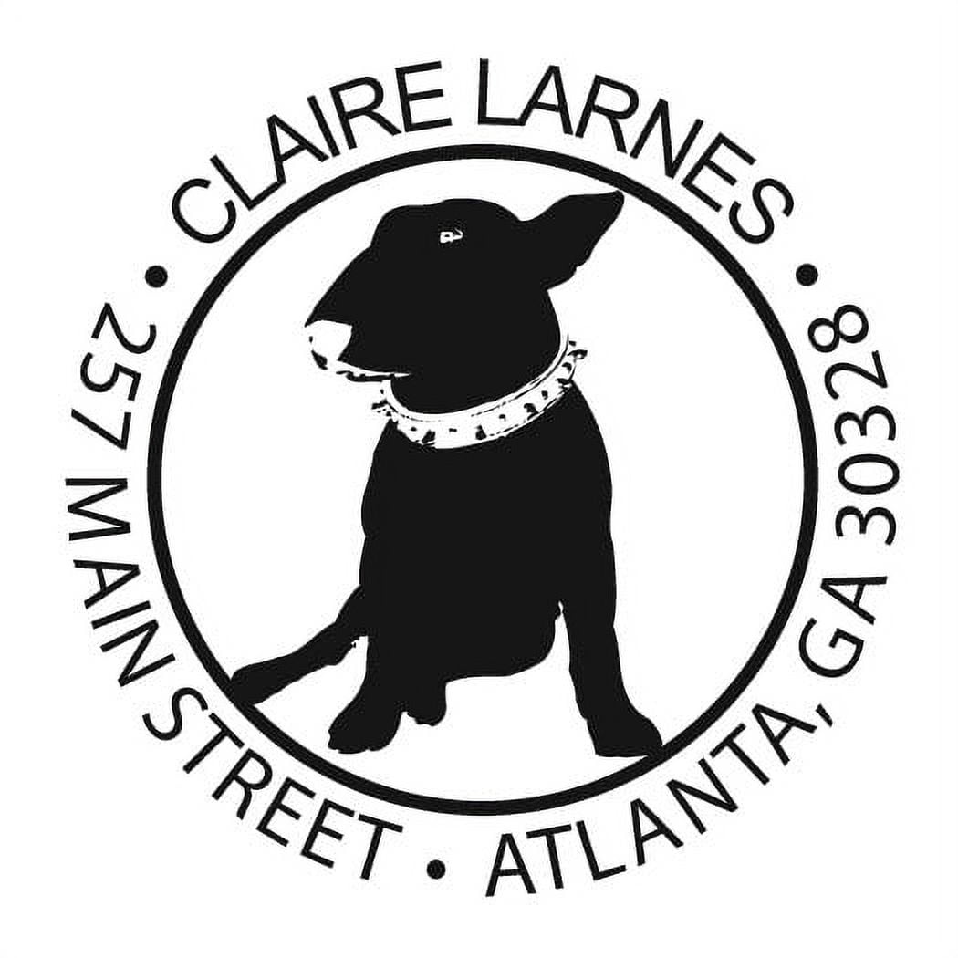 Personalized Round Self-Inking Rubber Stamp - Bull Terrier