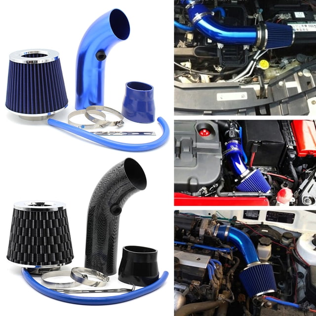 Kit De Tubería De Admisión De Aire Frío Universal De 3 Pulgadas Kit De Filtro De Admisión De Aire Automotriz De Aluminio Kit De Tubería De Inducción De Buena Filtración Kit De Manguera De Flujo De Ind Muyoka Hogar