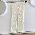 thumbnail image 3 of Yuanlong Womens Leg Warmers Ribbed Knit With Bow Detail Knee-High Stirrup Socks Stretchy Spring Wear Fashion Slouch Socks, 3 of 4