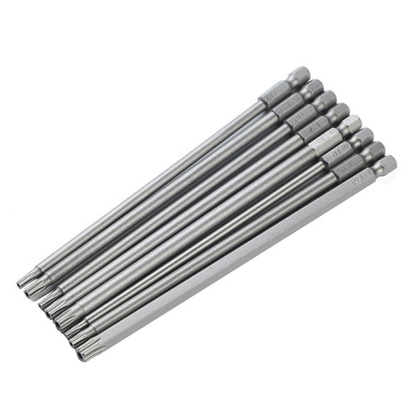 WSTEER 8PCS/Set Torx Security Screw Driver Bit 150mm Hex Handle T8-T40 Screwdriver Bit