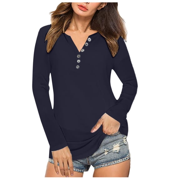 Vedolay Womens Shirts Long Puff Sleeve Sweatshirt Tops Loose Blouse Blue,XL