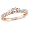 thumbnail image 1 of 1/4 Carat (ctw) Three-Stone Diamond Ring 10K Rose Pink Gold, 1 of 5