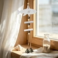 thumbnail image 2 of SLYNSHome White Wooden Fish Hanging Bell Decor, Beaded Nautical Wall Pendant,Coastal Ornament For Porch, Bathroom, Beach Cottage Indoor Home Decor, 2 of 6