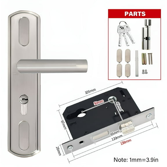TALENO Stainless Steel Entry Door Handle with Lock and Keys Anti-Rust Door Handle Lock for Screen Door Patio Door Easily Install
