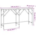 thumbnail image 4 of vidaXL Console Table Black 140x29x75 cm Engineered Wood, 4 of 5