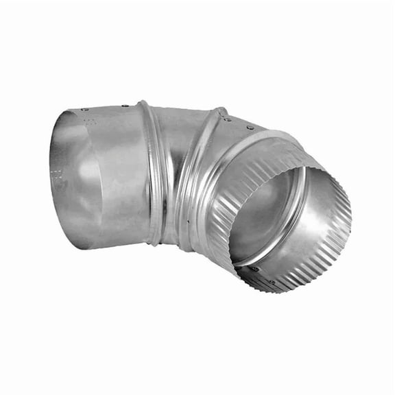 Aluminum 4 inch HVAC Elbow Duct Connector - 90 Degree Air Vent Pipe Fitting, Heavy Duty E4E24ZW