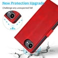 thumbnail image 5 of Wallet Case for iPhone 16e, 2 In 1 PU Leather Flip Phone Case with Detachable Magnetic TPU Inner, Kickstand Phone Cover with Card Slots & Wrist Strap for iPhone 16e, Red, 5 of 7