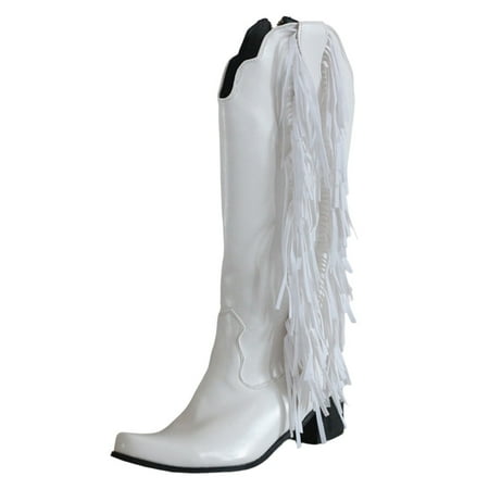 

Akiihool Boots for Women With Heel Pointed Toe Pull On Side Zipper Suede Slouch Riding Boots Pointed Toe Side Zipper Boots (White 9)
