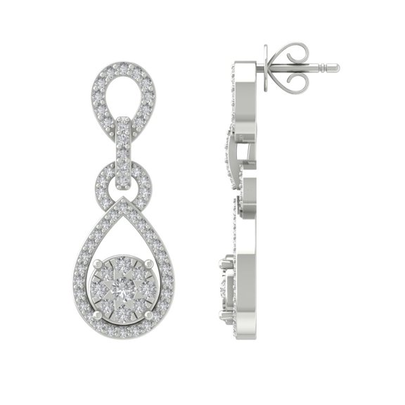 Araiya 14K White Gold Diamond Drop and Dangle Earrings (3/4 cttw, I-J Color, I2-I3 Clarity)