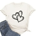 thumbnail image 7 of Atogsazn Women's Summer Hearts Tshirt Crewneck Short Sleeve Basic Tops Loose Fit Pullover Shirt Outfit Clothing 01-White S Fashion, 7 of 7