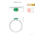 thumbnail image 5 of ANGARA Natural Oval Emerald Off-Centered Solitaire Ring With Diamonds in 925 Sterling Silver for Women (Size-7x5mm) | May Birthstone, Anniversary, Jewelry Gift for Women | Natural Emerald Ring, 5 of 10