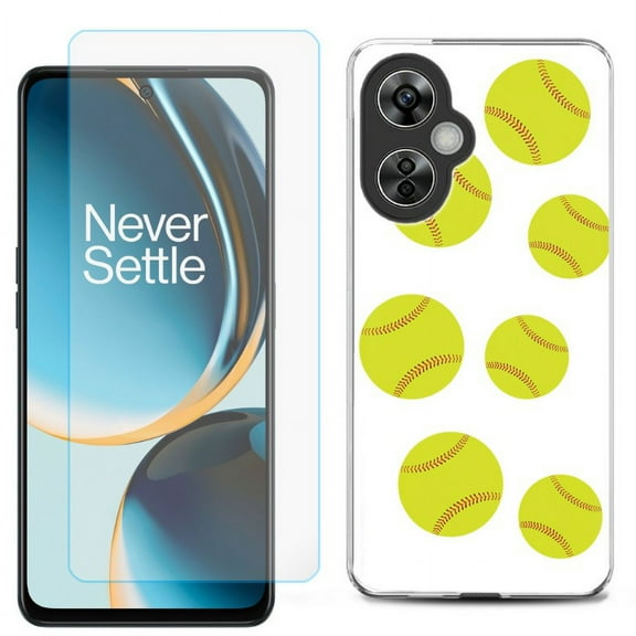 OneToughShield ® for OnePlus Nord N30 5G Shockproof Phone Case, with Tempered Glass Screen Protector - Softball Seven