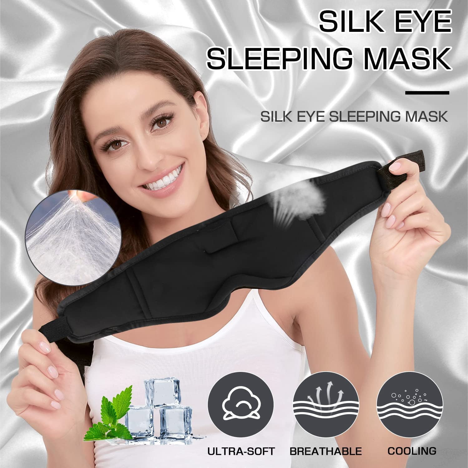 1pc Sleep Mask With BT Headphones, LC-dolida Sleep Headphones Sleep Mask 3D Sleeping Headphones For Side Sleepers Best Gift And Travel Essential