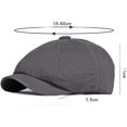thumbnail image 2 of CoCopeaunts Newsboy Hats for Men Solid Plain Beret Adjustable Octagonal Newsboy Cap Unisex Vintage Artist Painter Beret Hat, 2 of 7