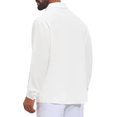 thumbnail image 3 of INSPIRE CHIC Men's Shirt Lace Trim Long Sleeve Button Down Casual Shirt Top S White, 3 of 6